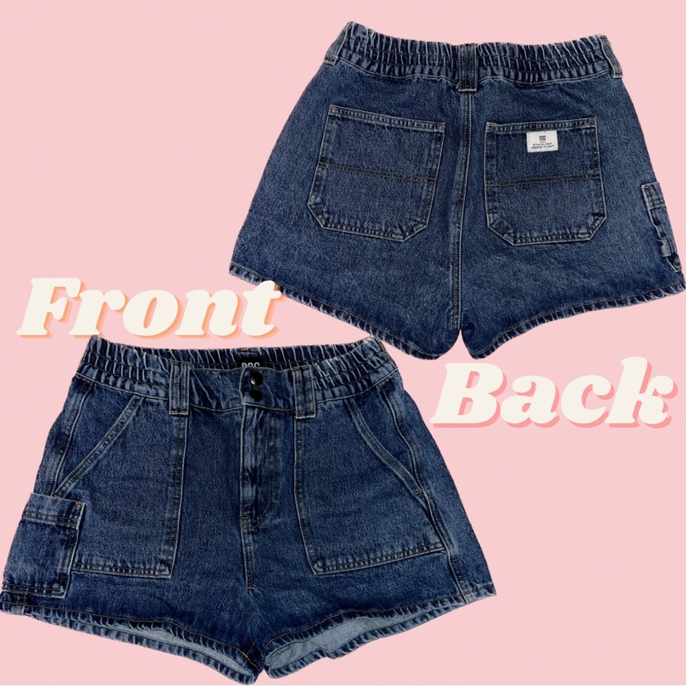 BDG y2k skater blue denim jeans shorts zipper + snaps size M